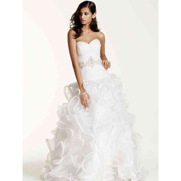 Galina Signature swg492 Wedding Dress train ball gown princess gown size 8 - Picture 1 of 12
